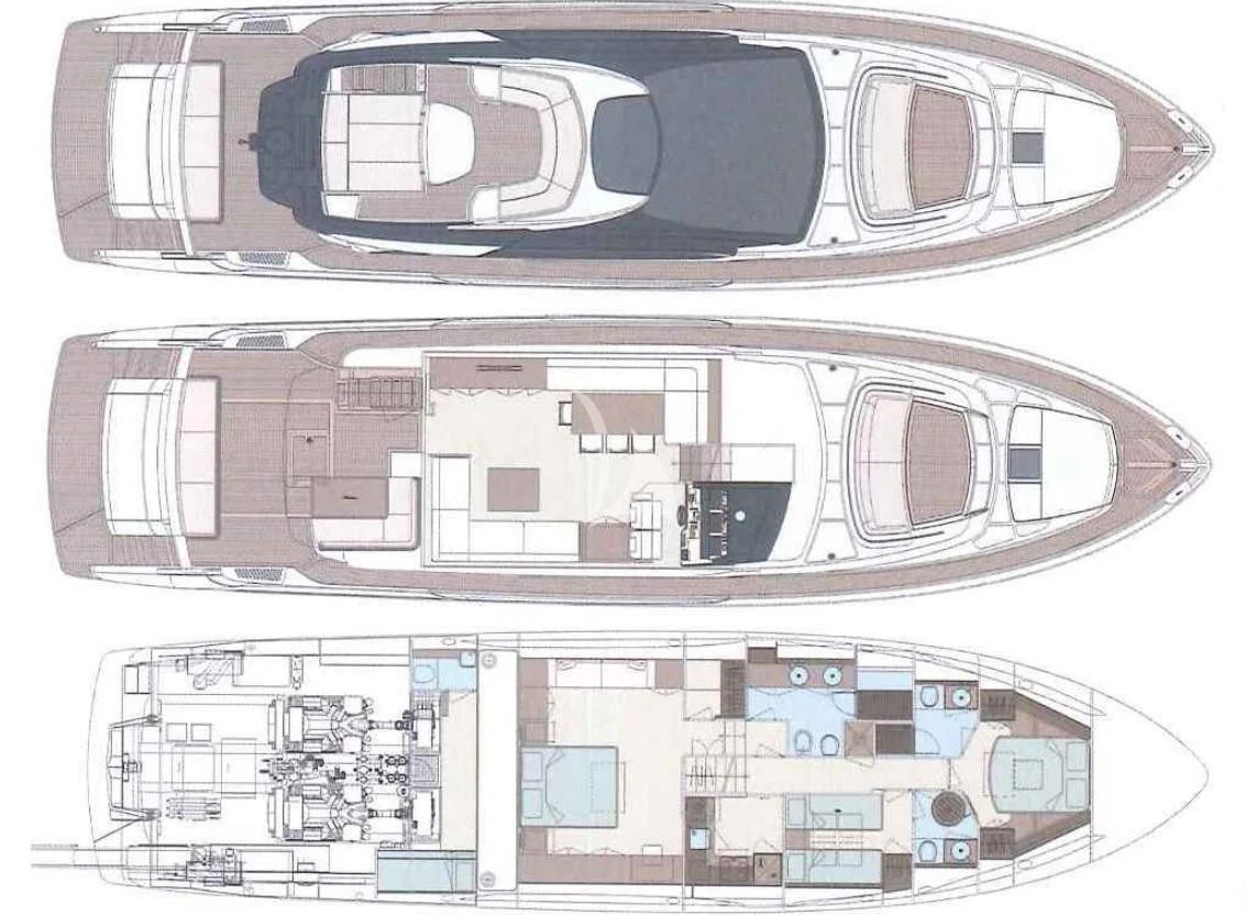 diagram, engineering drawing aboard CHILUCE Yacht for Charter