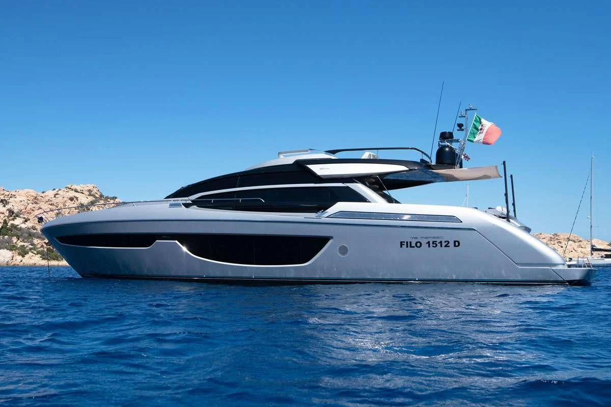 a white yacht on the water aboard CHILUCE Yacht for Charter