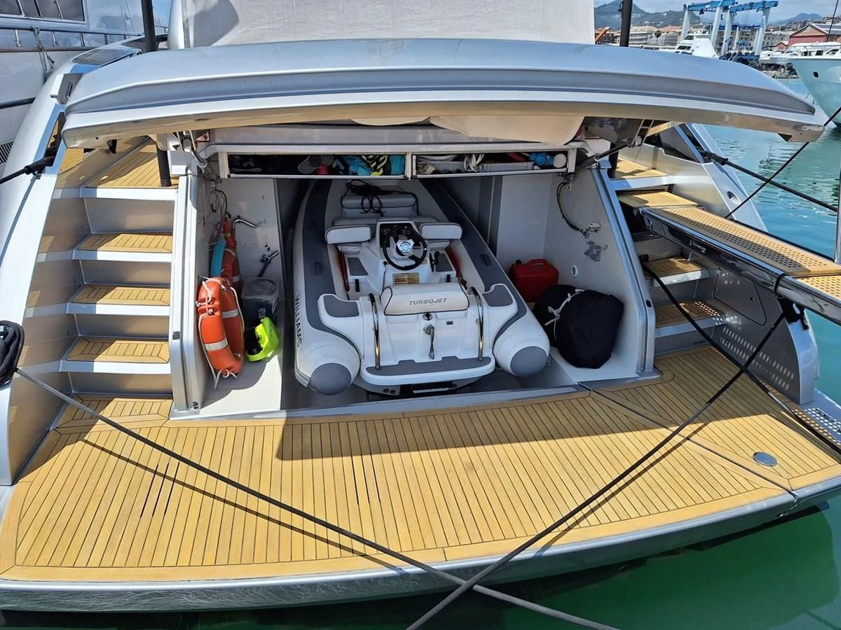 a machine inside a car aboard CHILUCE Yacht for Charter