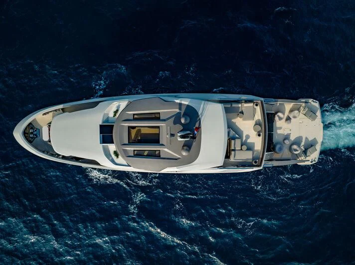 a space ship in outer space aboard WATERLILY Yacht for Sale