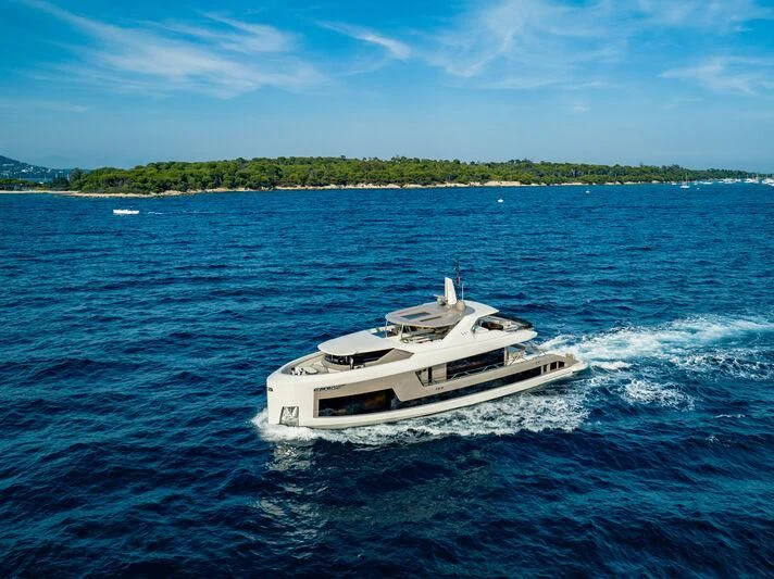 a boat on the water aboard WATERLILY Yacht for Sale