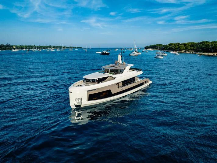 a boat on the water aboard WATERLILY Yacht for Sale