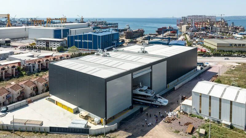 a building with a roof aboard WATERLILY Yacht for Sale