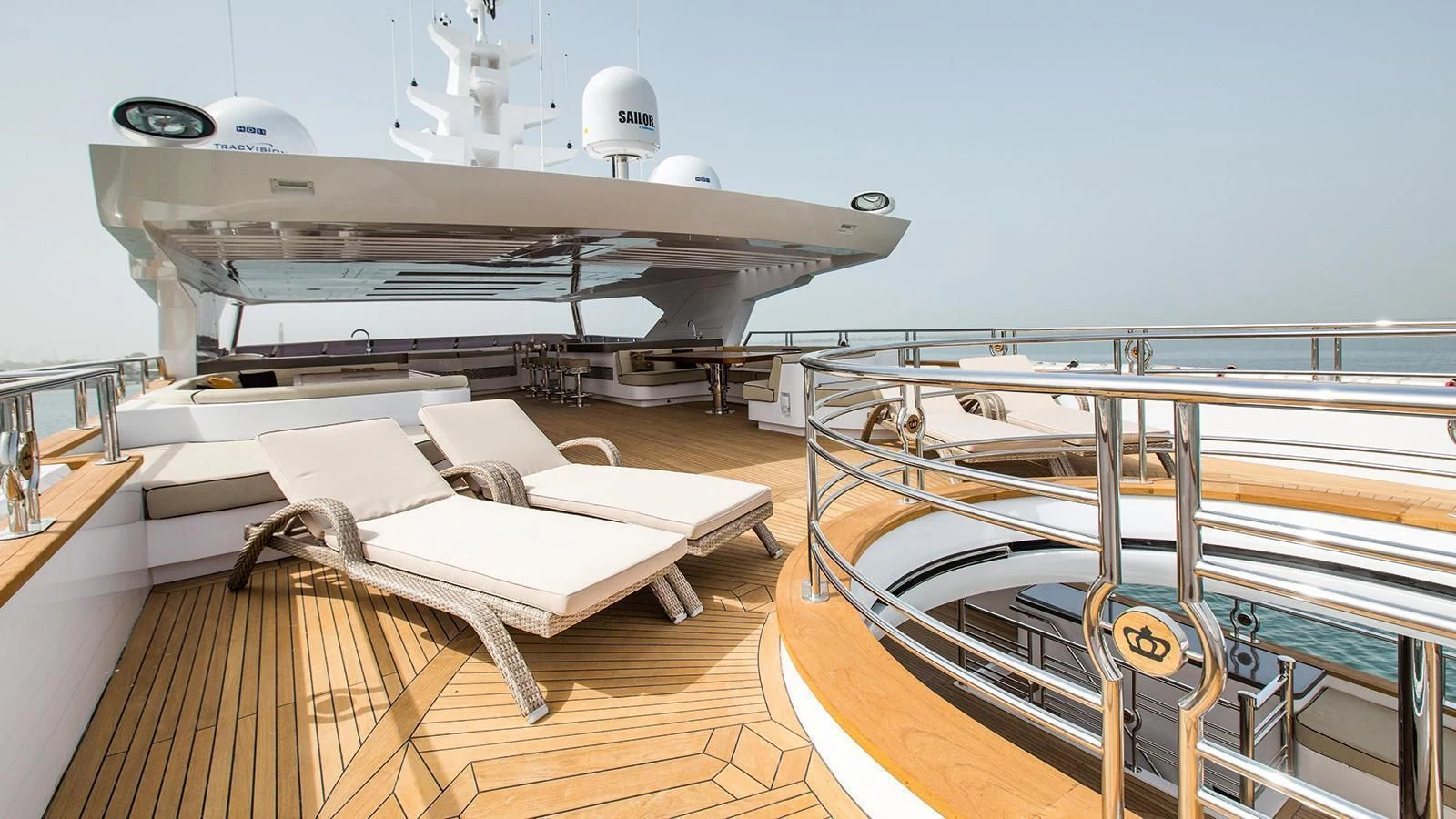 a large space ship in a room aboard MY ESCAPE Yacht for Sale