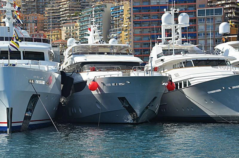 several boats in the water aboard MY ESCAPE Yacht for Sale