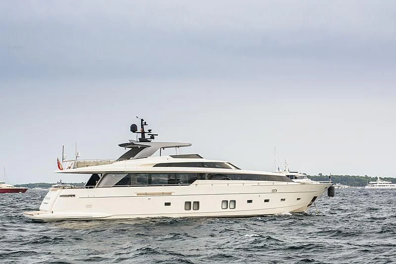 a white boat on the water aboard ENSO 4 Yacht for Sale