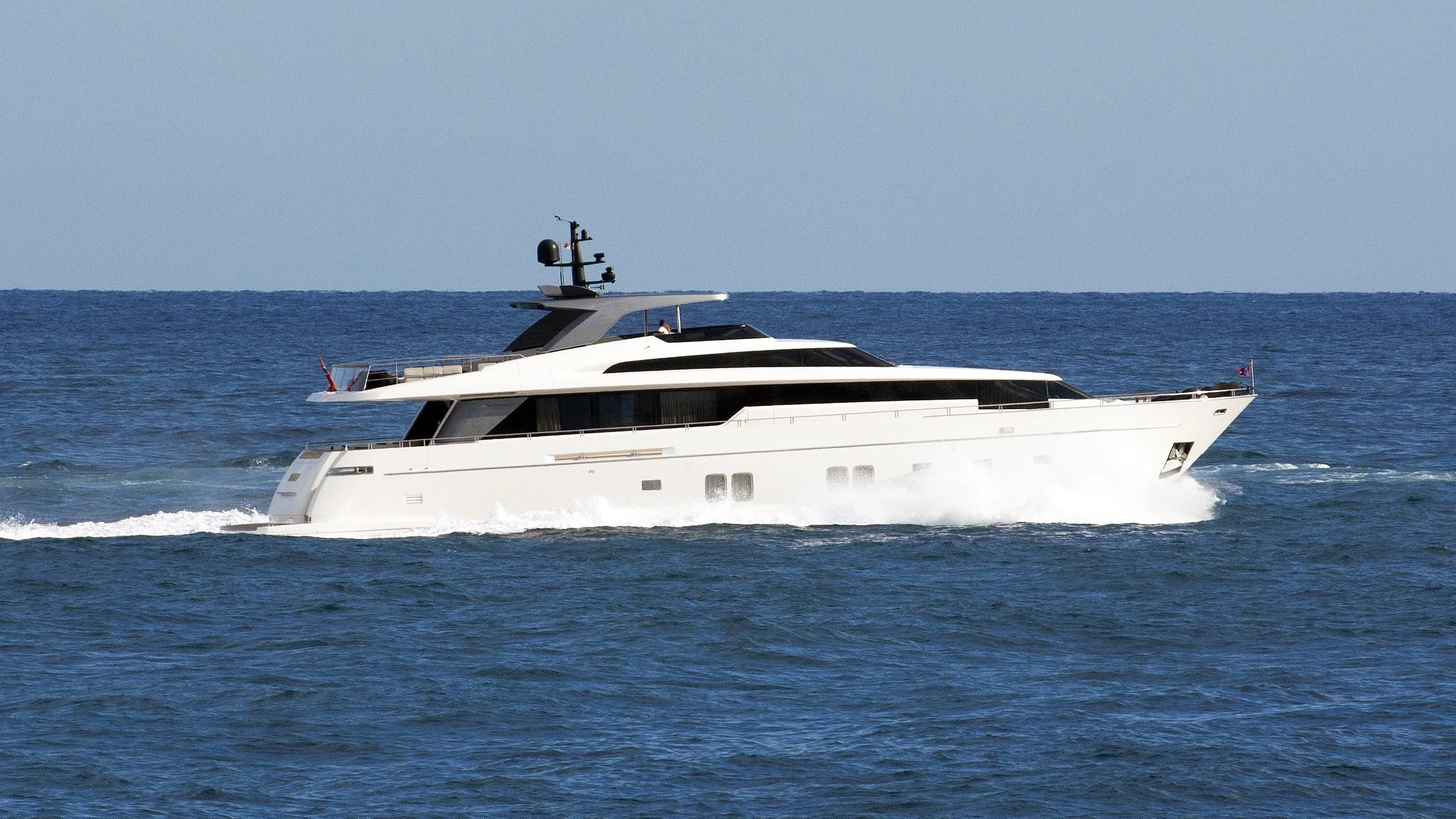 a white boat in the water aboard ENSO 4 Yacht for Sale