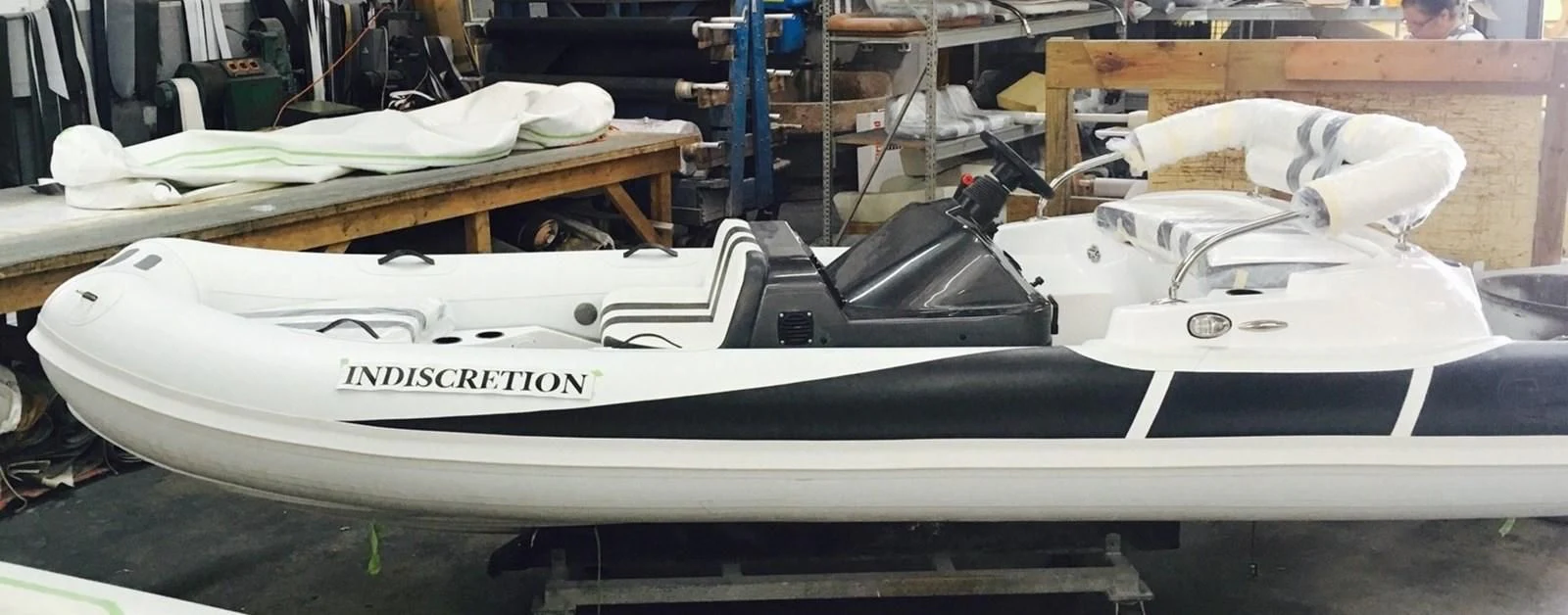 a white tank with a black lid aboard INDISCRETION Yacht for Sale
