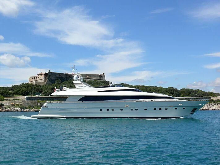 a boat on the water aboard L'AYAZULA Yacht for Sale