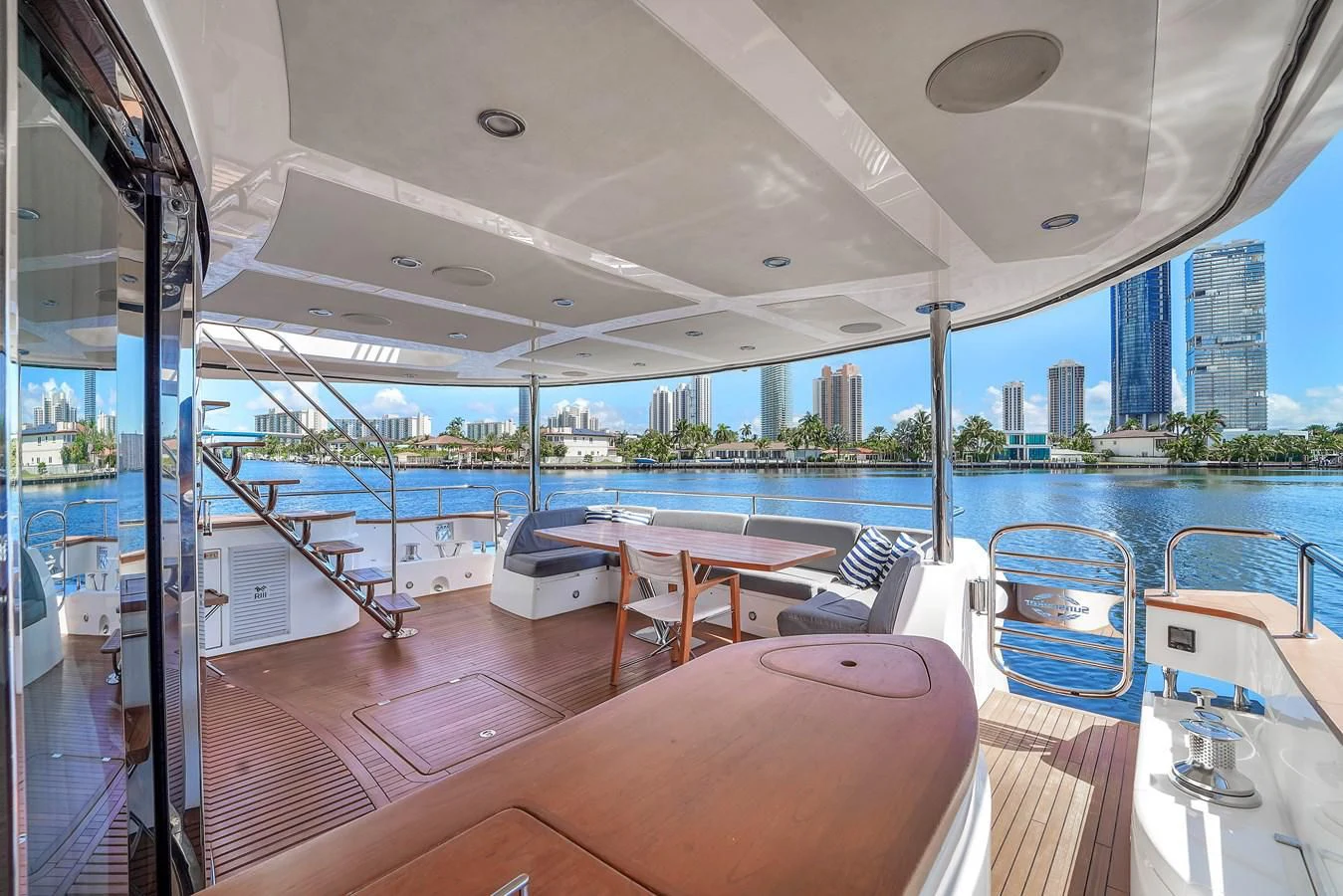 a boat on the water aboard 92' SUNSEEKER 2016 Yacht for Sale