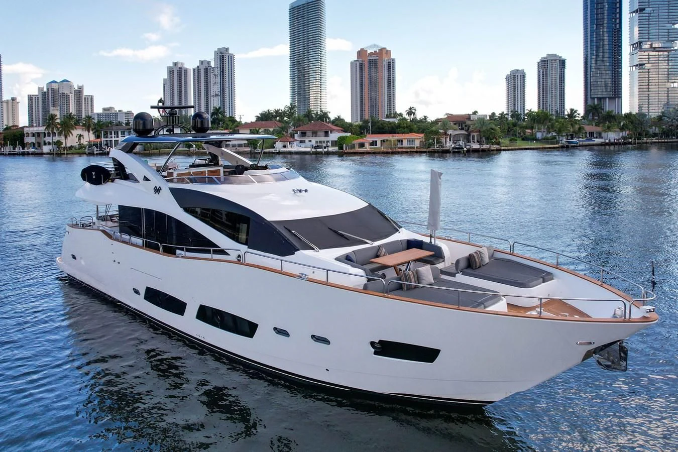 a boat in the water aboard 92' SUNSEEKER 2016 Yacht for Sale