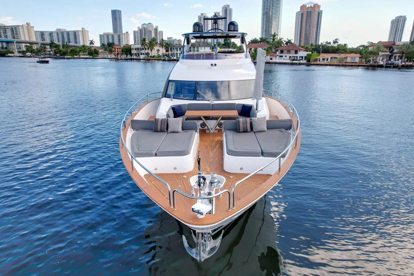 a boat on the water aboard 92' SUNSEEKER 2016 Yacht for Sale