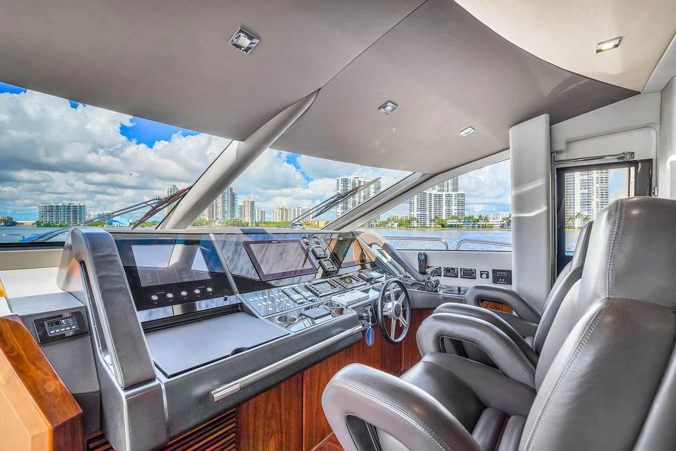 inside of a car aboard 92' SUNSEEKER 2016 Yacht for Sale