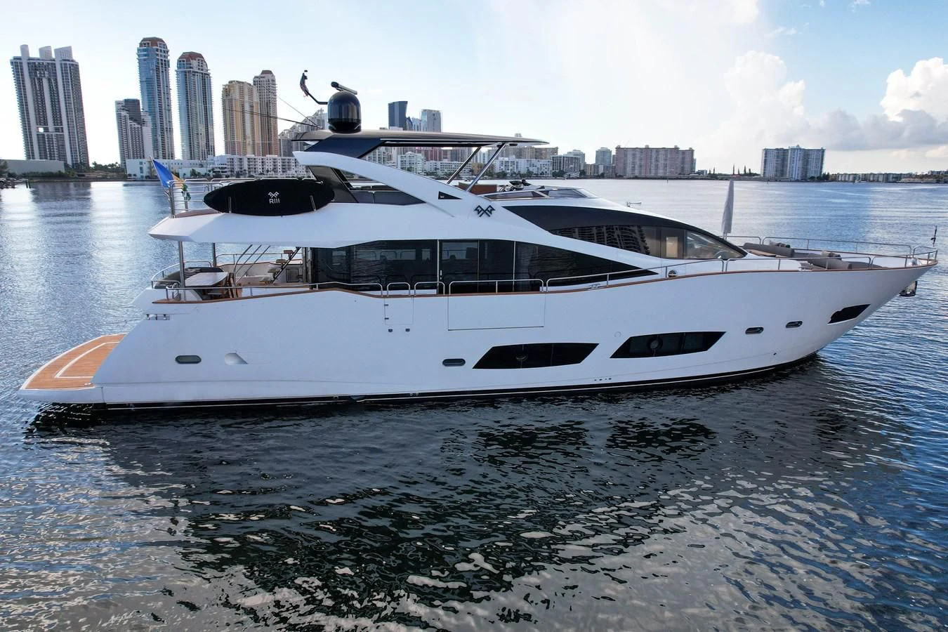 a boat in the water aboard 92' SUNSEEKER 2016 Yacht for Sale