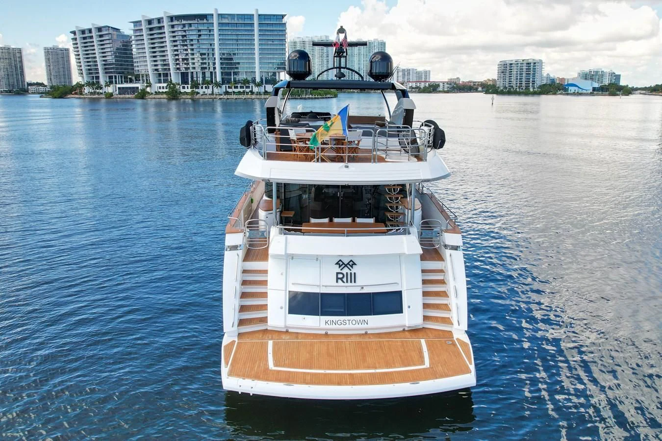 a boat on the water aboard 92' SUNSEEKER 2016 Yacht for Sale