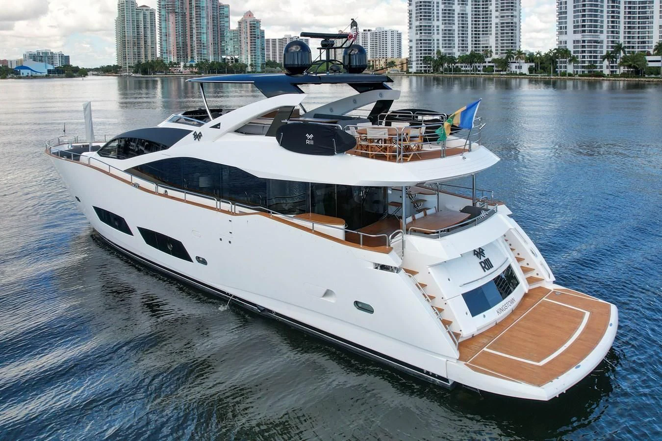 a boat in the water aboard 92' SUNSEEKER 2016 Yacht for Sale
