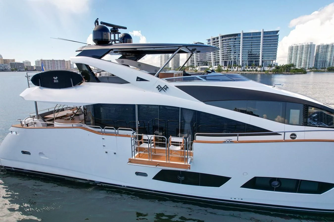 a yacht on the water aboard 92' SUNSEEKER 2016 Yacht for Sale