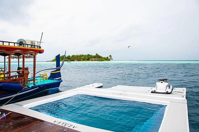 a boat in the water aboard AZALEA Yacht for Sale