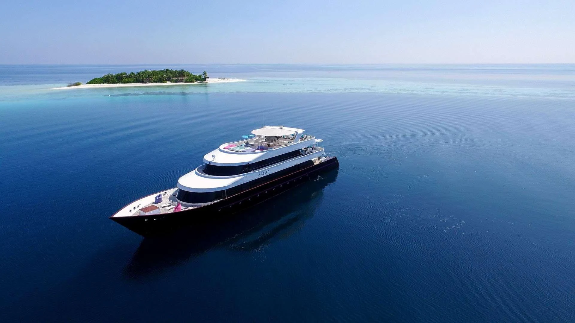 a boat in the water aboard AZALEA Yacht for Sale