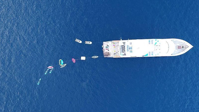 a group of airplanes flying in the sky aboard AZALEA Yacht for Sale