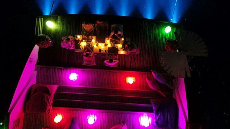 a stage with a group of people on it aboard AZALEA Yacht for Sale