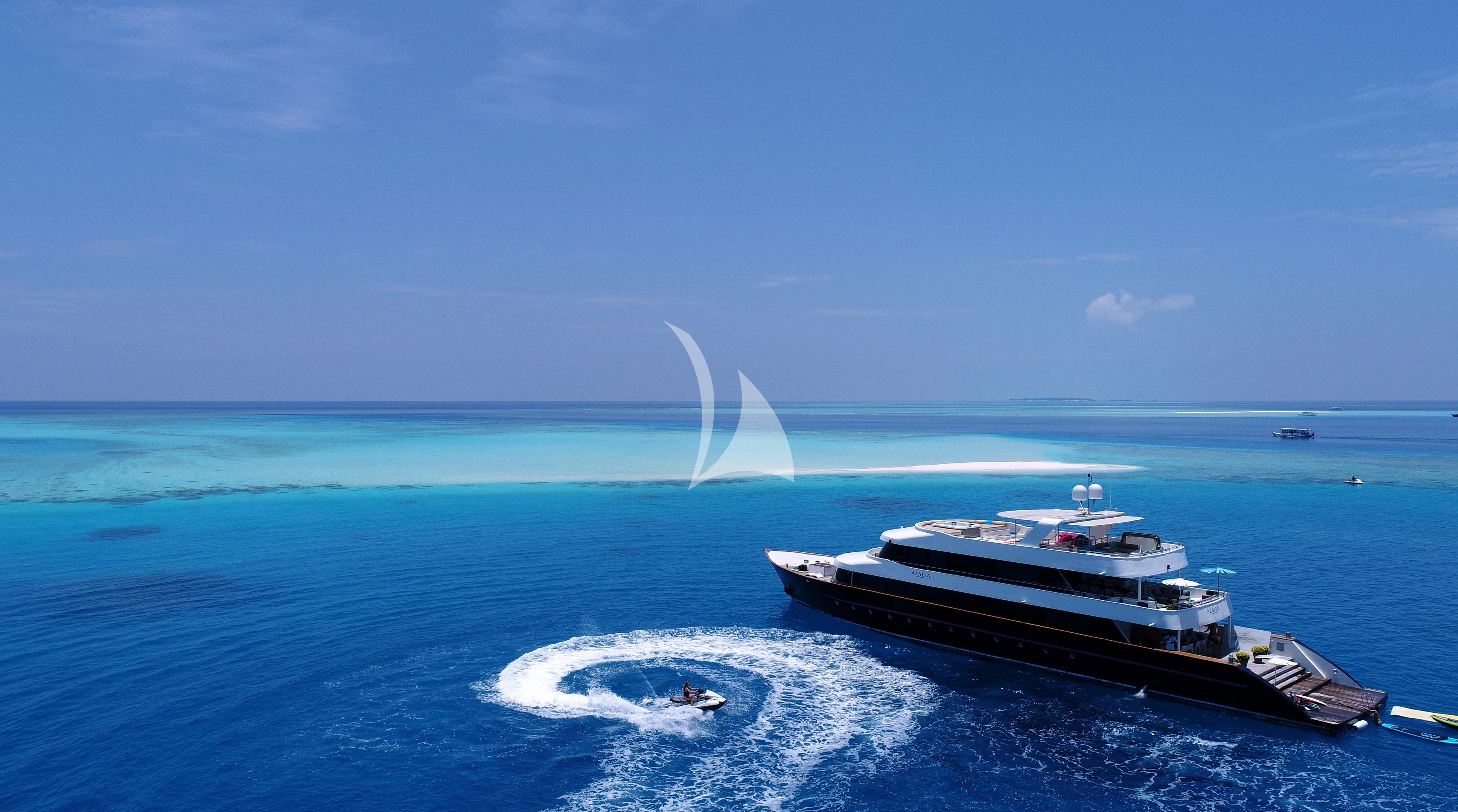 a boat in the water aboard AZALEA Yacht for Sale