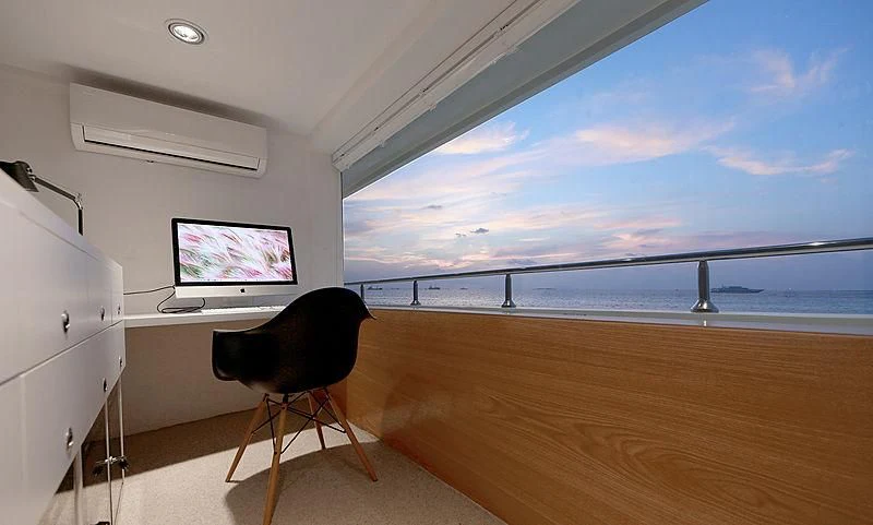 a chair in a room aboard AZALEA Yacht for Sale