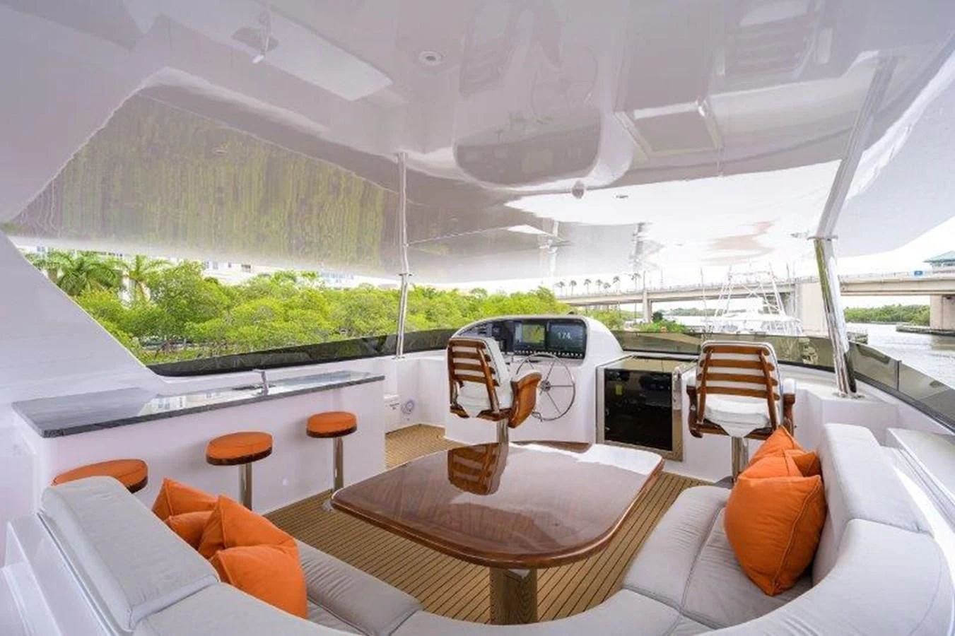 inside of a tent aboard ODYSSEY Yacht for Sale