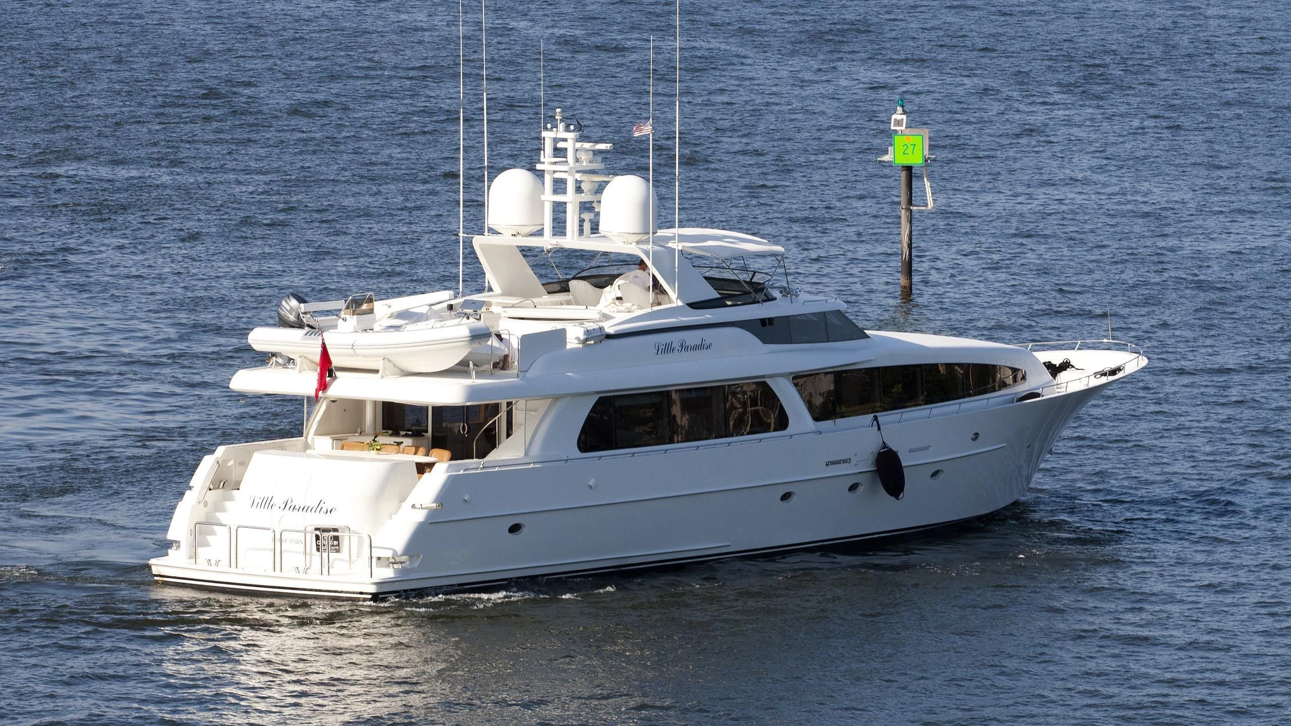 a white yacht in the water aboard ODYSSEY Yacht for Sale