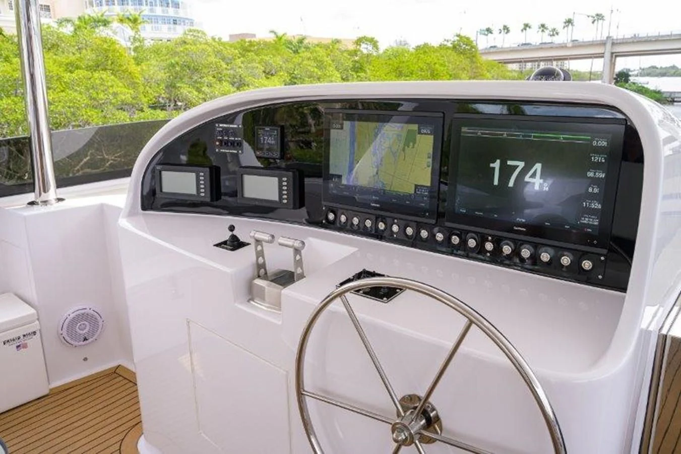 a close-up of a radio aboard ODYSSEY Yacht for Sale