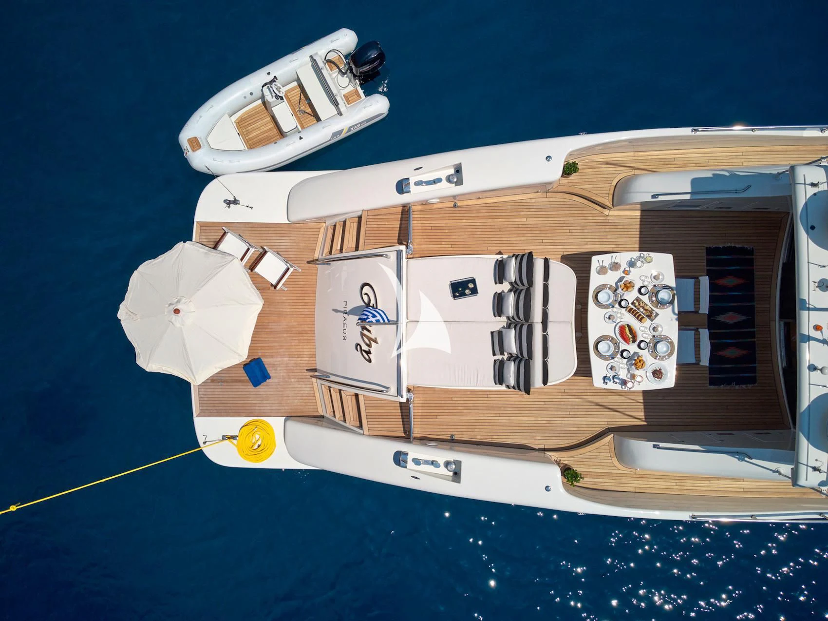 a model of a house aboard RUBY Yacht for Charter