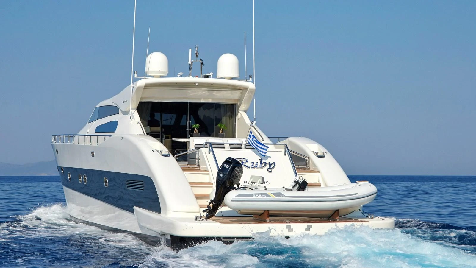 a boat on the water aboard RUBY Yacht for Charter