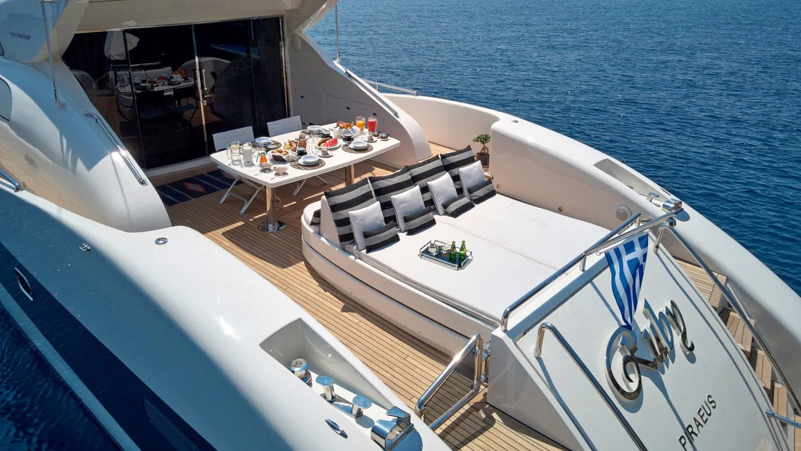 a boat on the water aboard RUBY Yacht for Charter