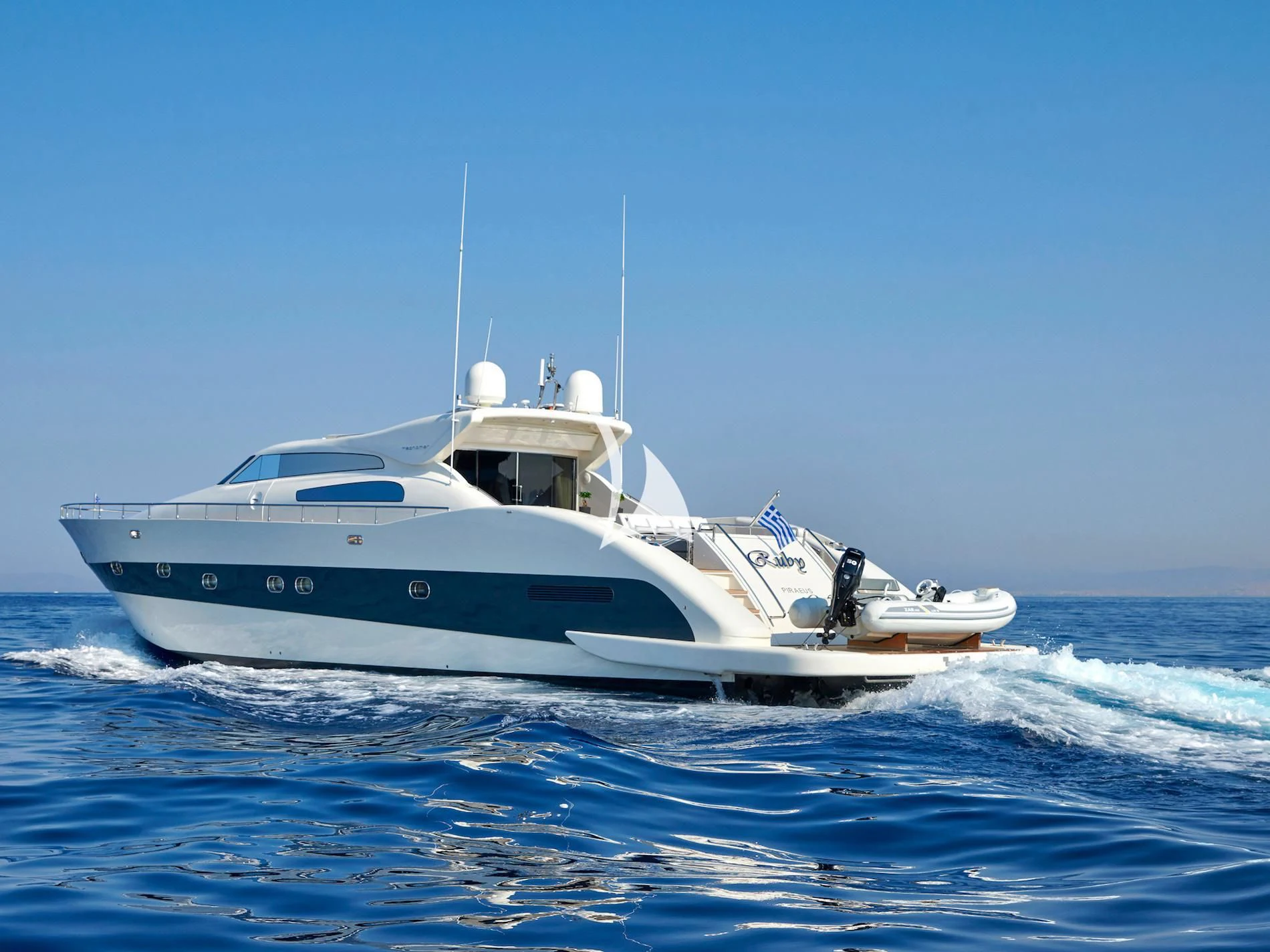 a boat on the water aboard RUBY Yacht for Charter