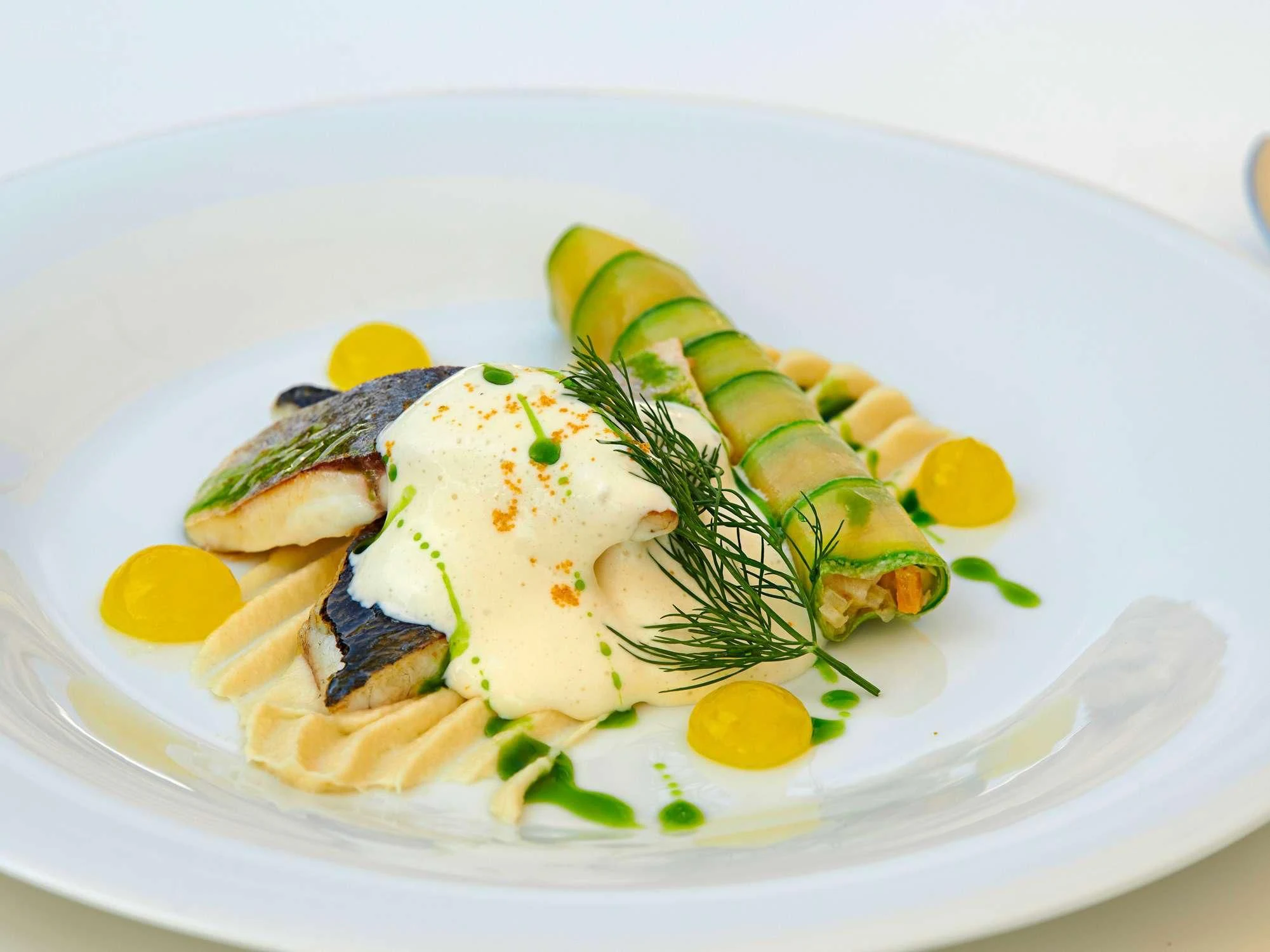 a plate of food aboard RUBY Yacht for Charter