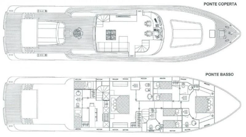 diagram, engineering drawing aboard RUBY Yacht for Charter