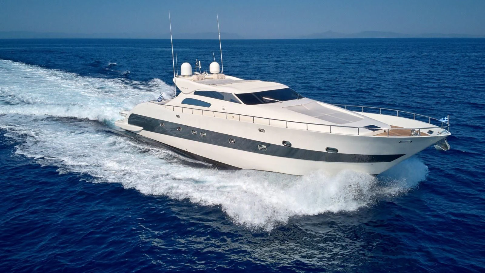 a white yacht on the water aboard RUBY Yacht for Charter