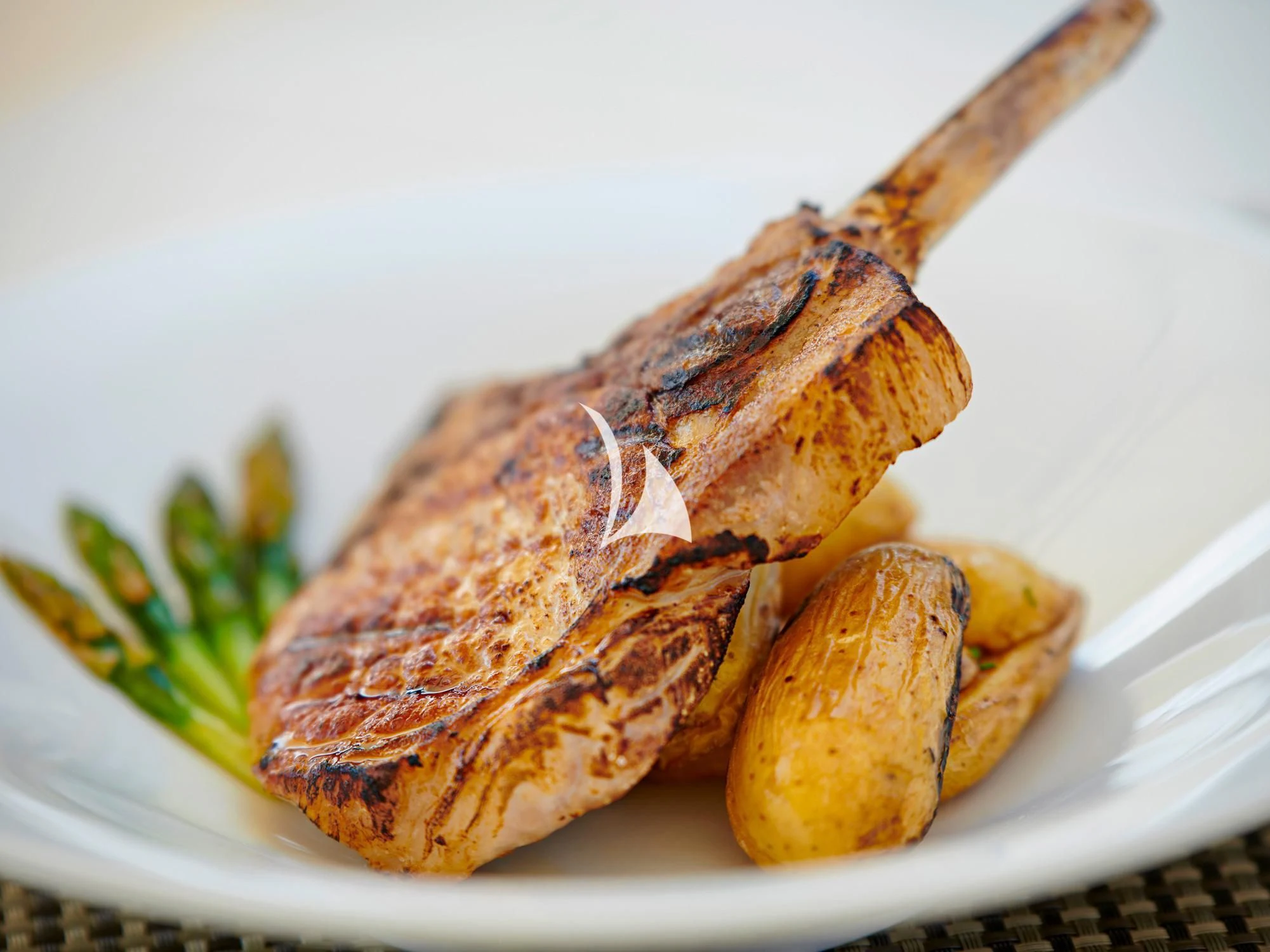 a plate of food aboard RUBY Yacht for Charter