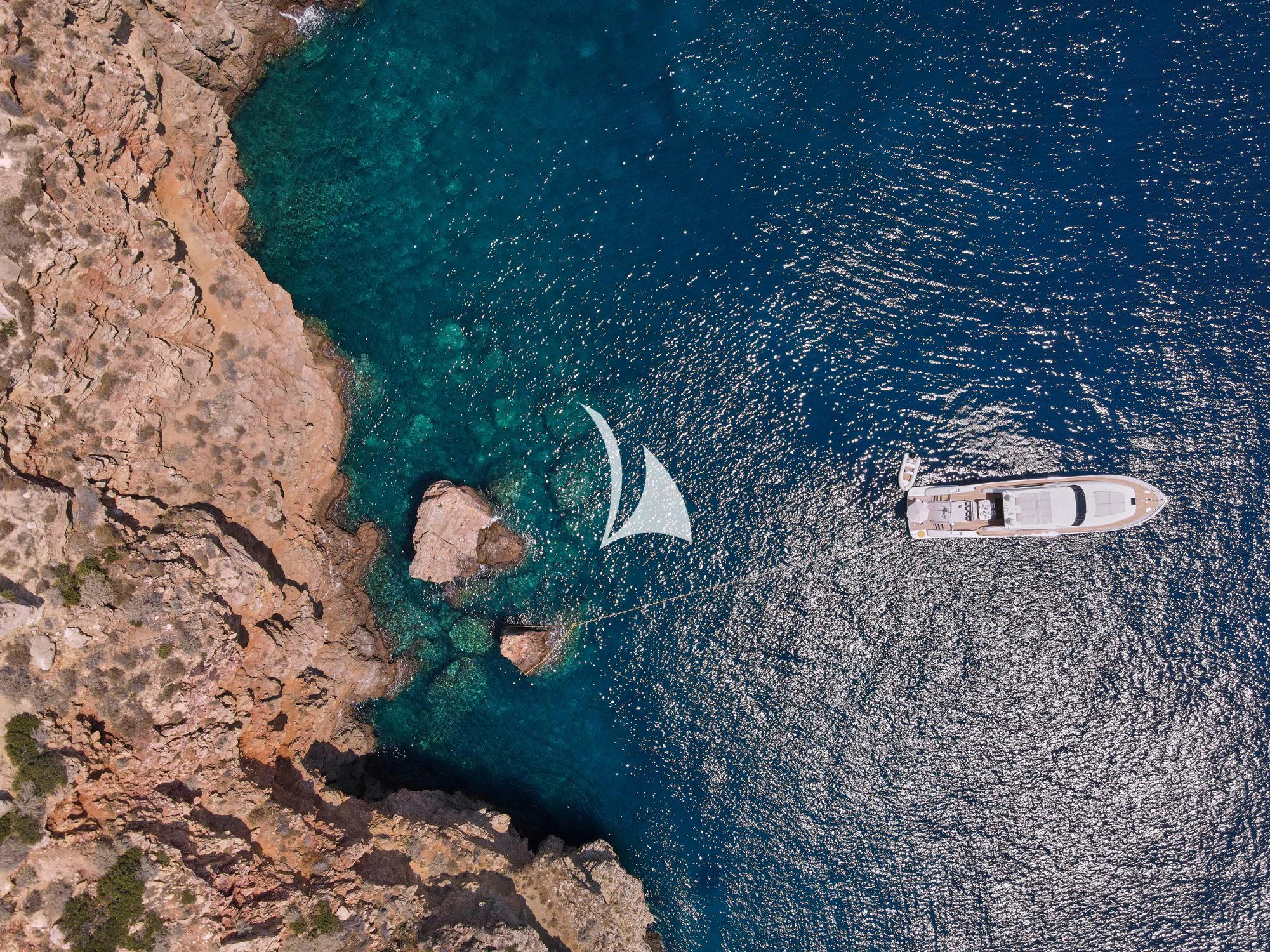 a boat in the water aboard RUBY Yacht for Charter