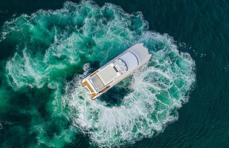 a boat in the water aboard LA BELLA CHERIE Yacht for Sale