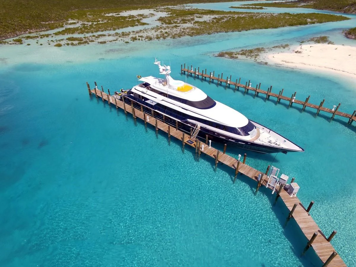 a high angle view of a boat aboard OCTOPUSSY Yacht for Sale