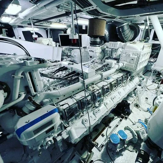 a large machine with many wires aboard OCTOPUSSY Yacht for Sale
