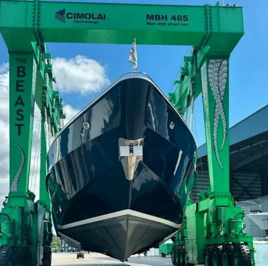 a large green machine aboard OCTOPUSSY Yacht for Sale