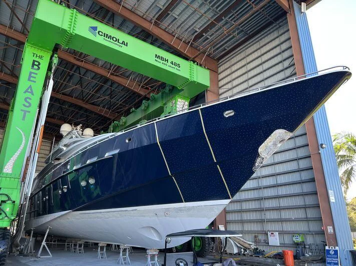 a boat on a river aboard OCTOPUSSY Yacht for Sale