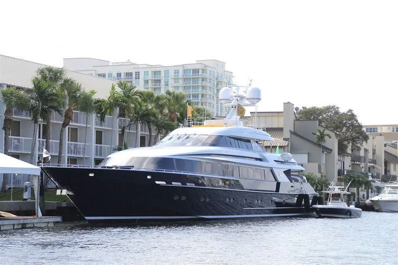 a boat is parked in the water aboard OCTOPUSSY Yacht for Sale