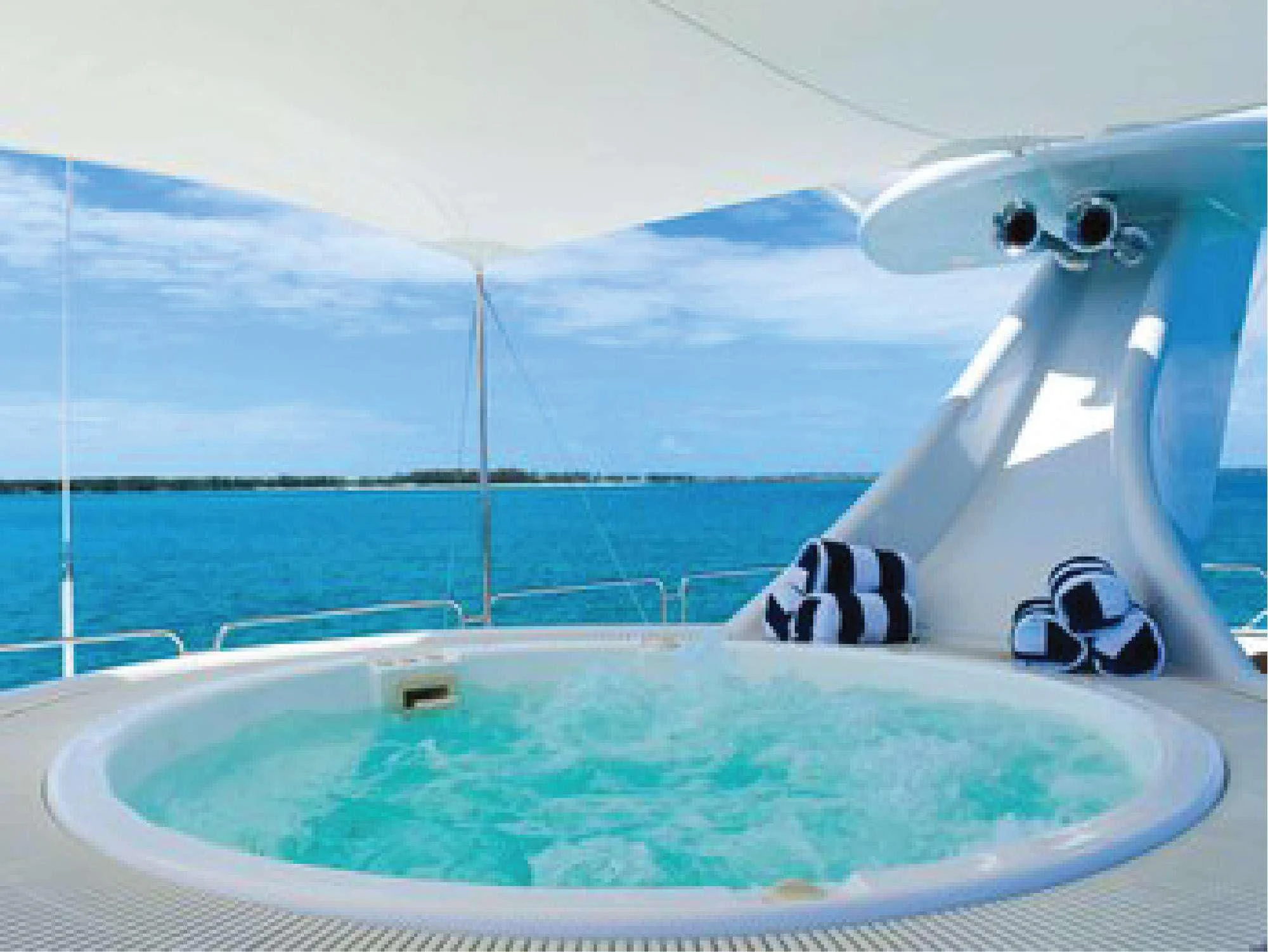 a close-up of a swimming pool aboard OCTOPUSSY Yacht for Sale