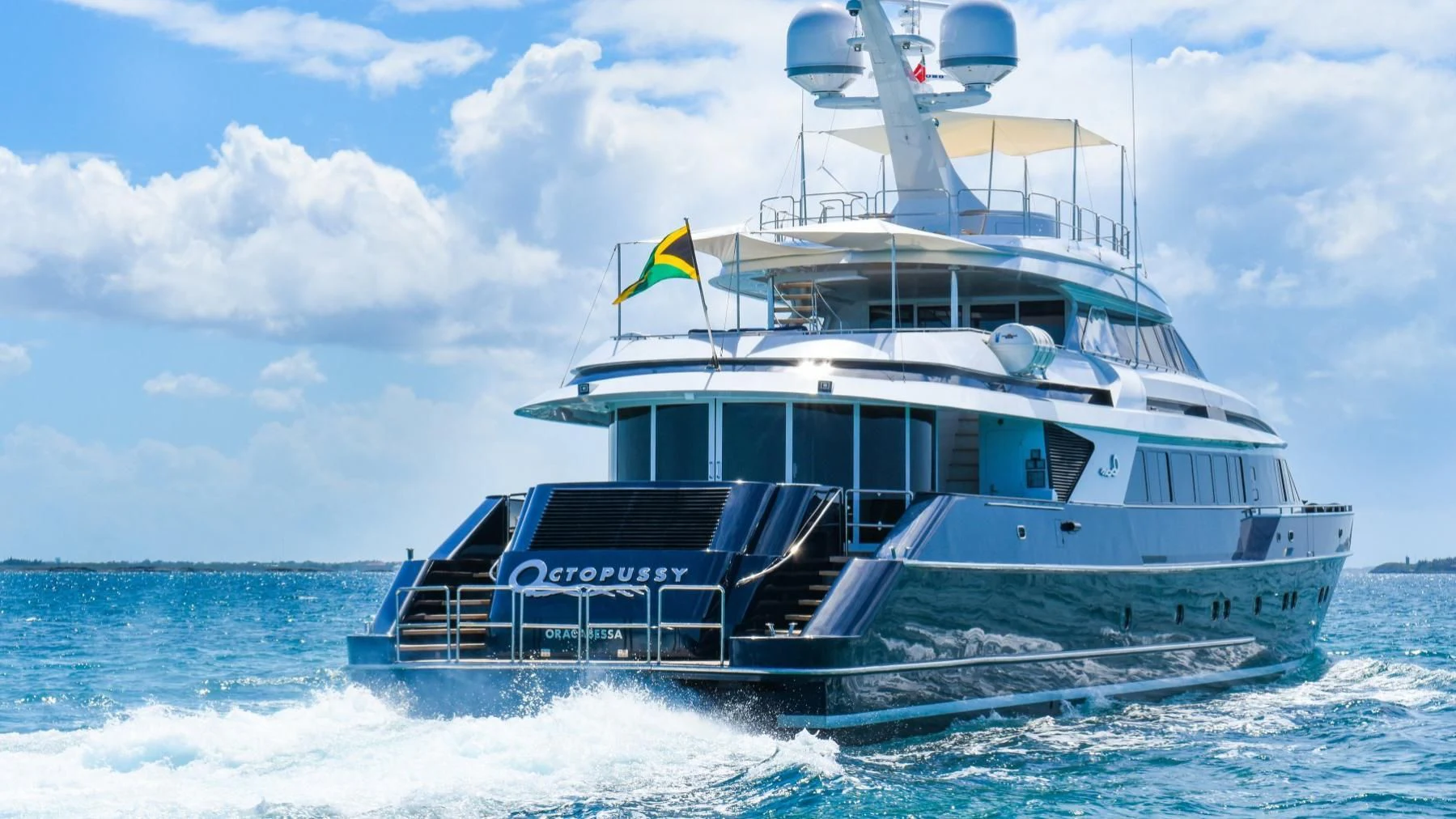 a boat on the water aboard OCTOPUSSY Yacht for Sale