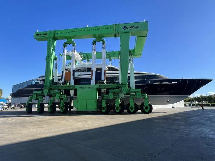 a large green machine aboard OCTOPUSSY Yacht for Sale