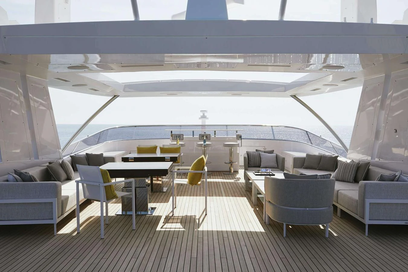 a room with a couch and a table aboard BAMBOO Yacht for Sale