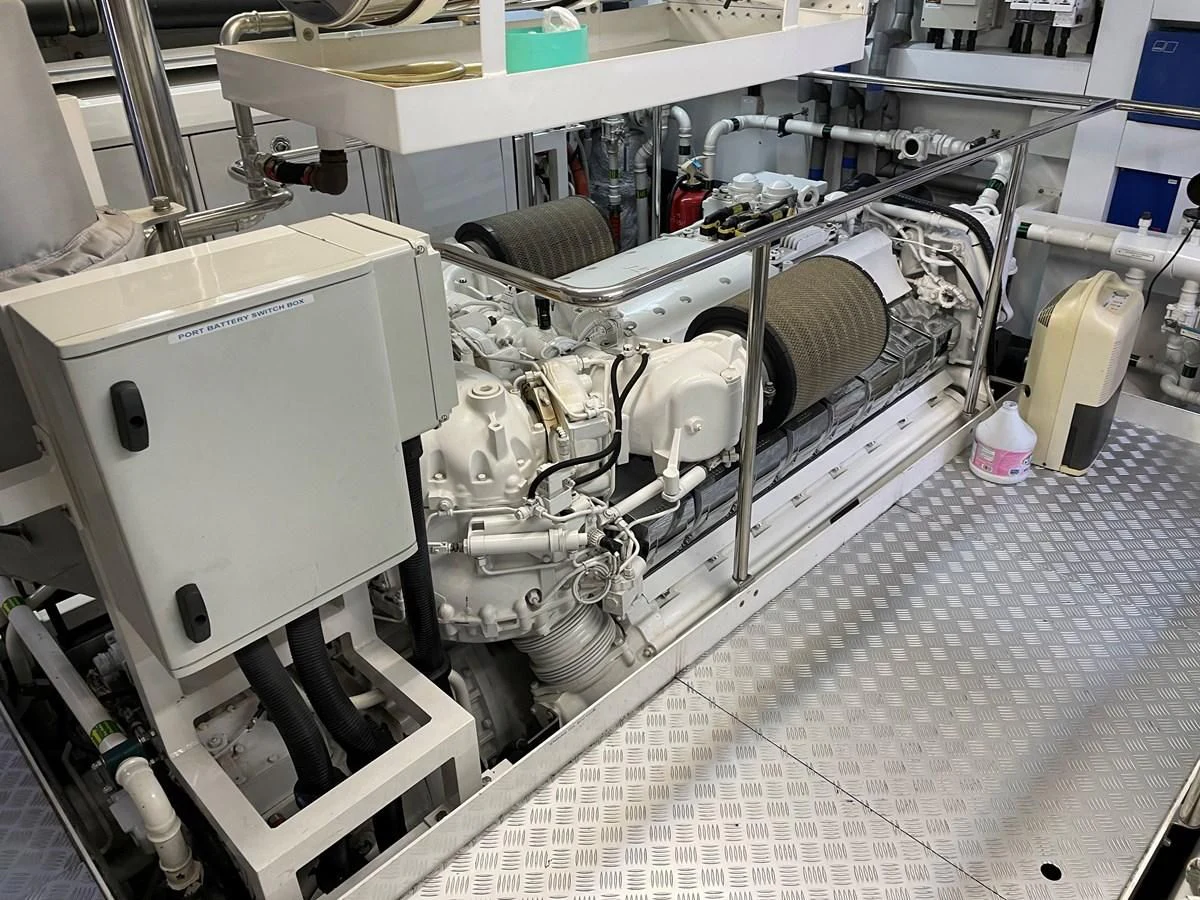 a machine in a room aboard HARBOUR Yacht for Sale